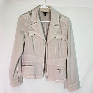 White House Black Market women’s jackets business cream beige buttons si…
